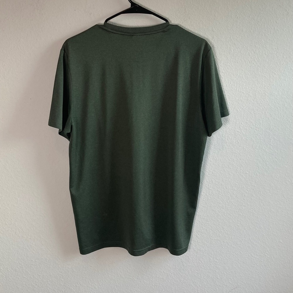 Adidas T-Shirt Mens Large Green Climalite Performance Short Sleeve Heathered Tee - Picture 4 of 8